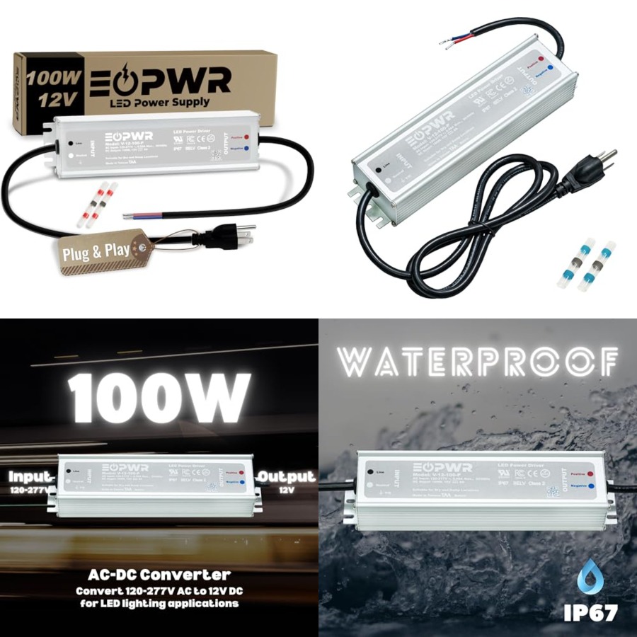 Ac Outdoor Power - محول طاقة LED مقاوم للماء IP67،