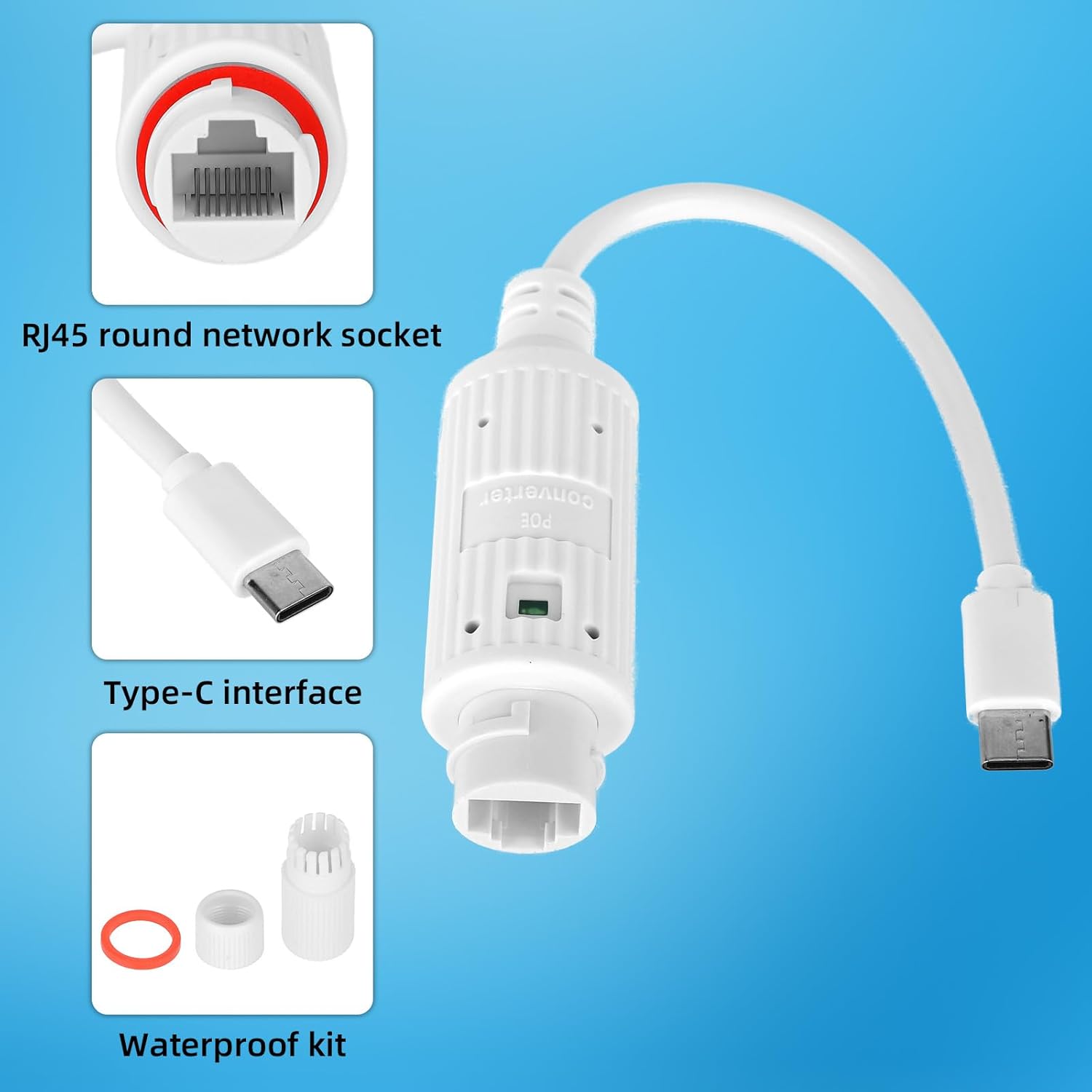 محول طاقة POE إلى USB-C مقاوم  - مراجعة Outdoor Power Adapter Usb C وسعره